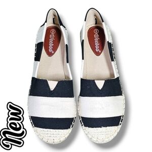 Weeboo | Fishman Striped Organic Canvis Flat Espidrille Slip-In Shoes